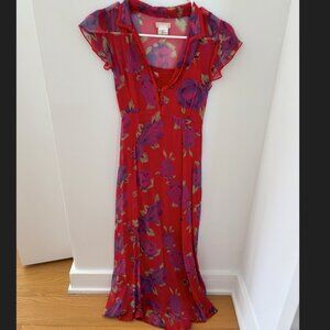 Urban Outfitters - dainty floral red maxi dress